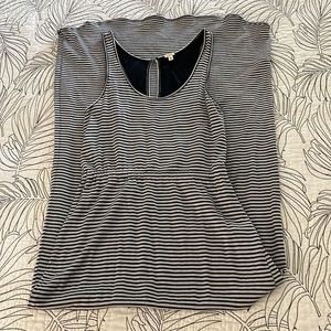 J Crew Chic Black and White Striped Tank dress